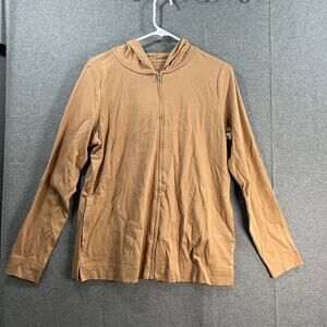 Isaac Mizrahi LIVE! Essentials Pime Catton Zip Up Hoodie Hazel Size Small